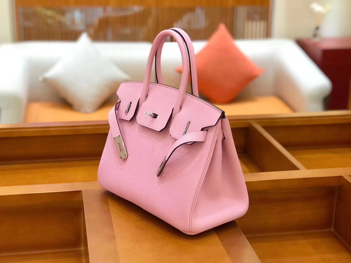 Hermès（爱马仕）新增现货 birkin 铂金包 锦葵紫 德国进口小牛皮 银扣 30cm