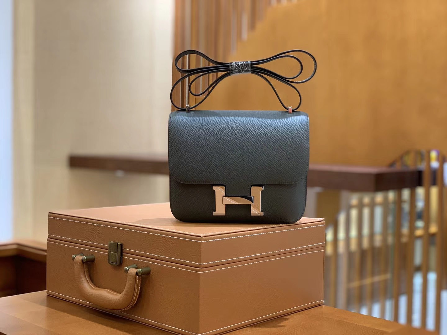 Hermès（爱马仕）Constance 空姐包 锡器灰 EP掌纹牛皮 德国进口原料 23cm