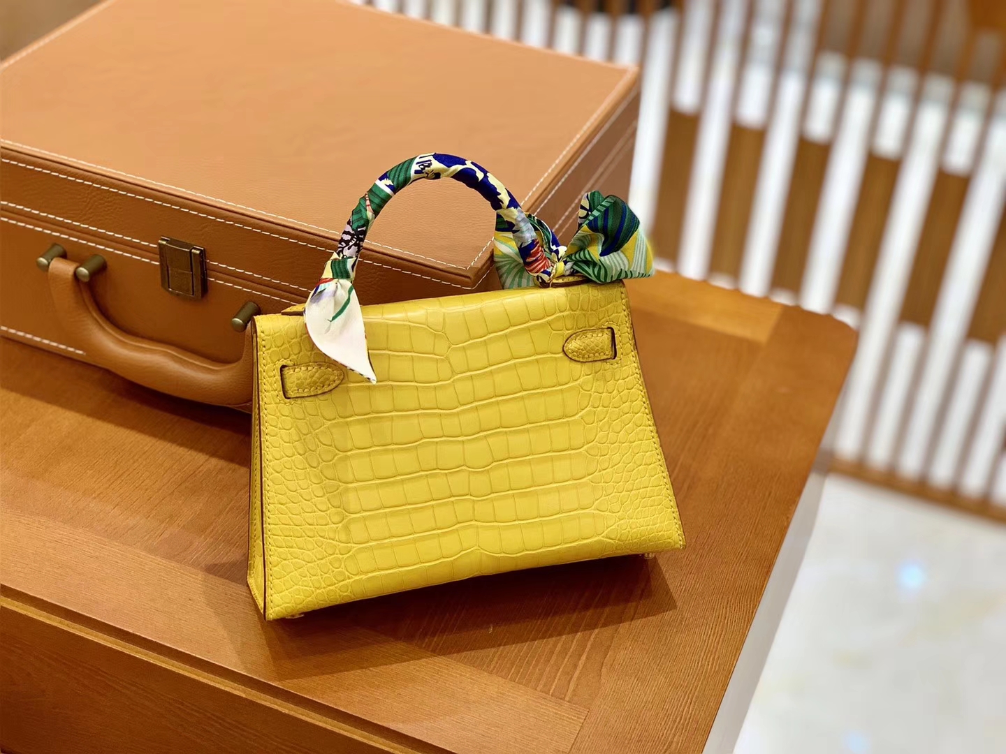 Hermès（爱马仕）Mini Kelly 迷你凯莉 琥珀黄 雾面鳄鱼 一级 顶端级别 美洲 臻品级别 金扣 19cm