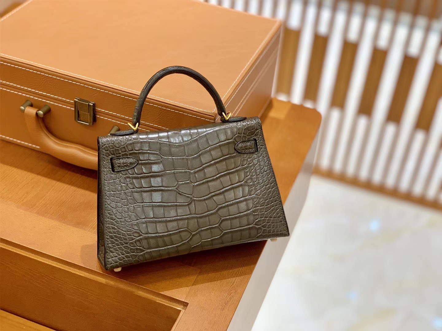 Hermès（爱马仕）Mini Kelly 迷你凯莉 森林绿 雾面鳄鱼 一级 顶端级别 美洲 臻品级别 金扣 19cm