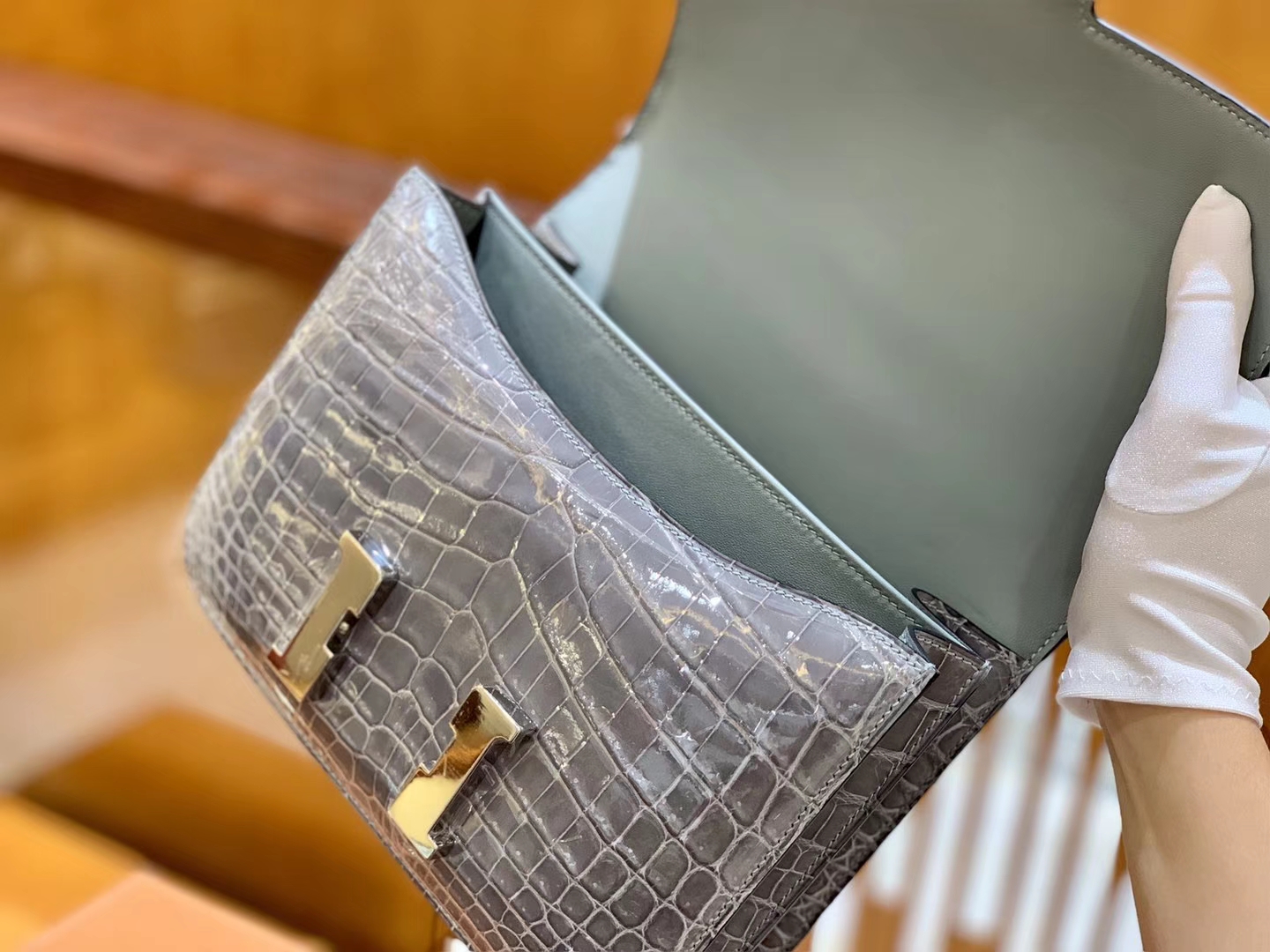 Hermès（爱马仕）Constance 空姐包 巴黎灰 一级 尼罗鳄 顶端级别 臻品级别 23cm