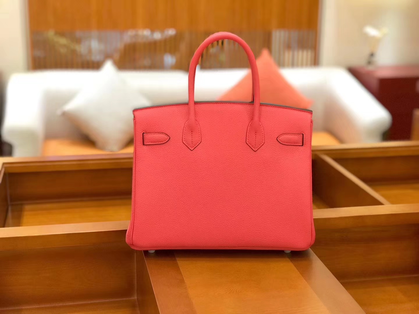 Hermès（爱马仕）新增现货 birkin 铂金包 唇膏粉 德国进口小牛皮 银扣 30cm