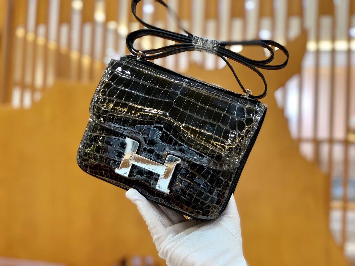 Hermès（爱马仕）Constance 空姐包 经典黑 一级 尼罗鳄 顶端级别 臻品级别 23cm