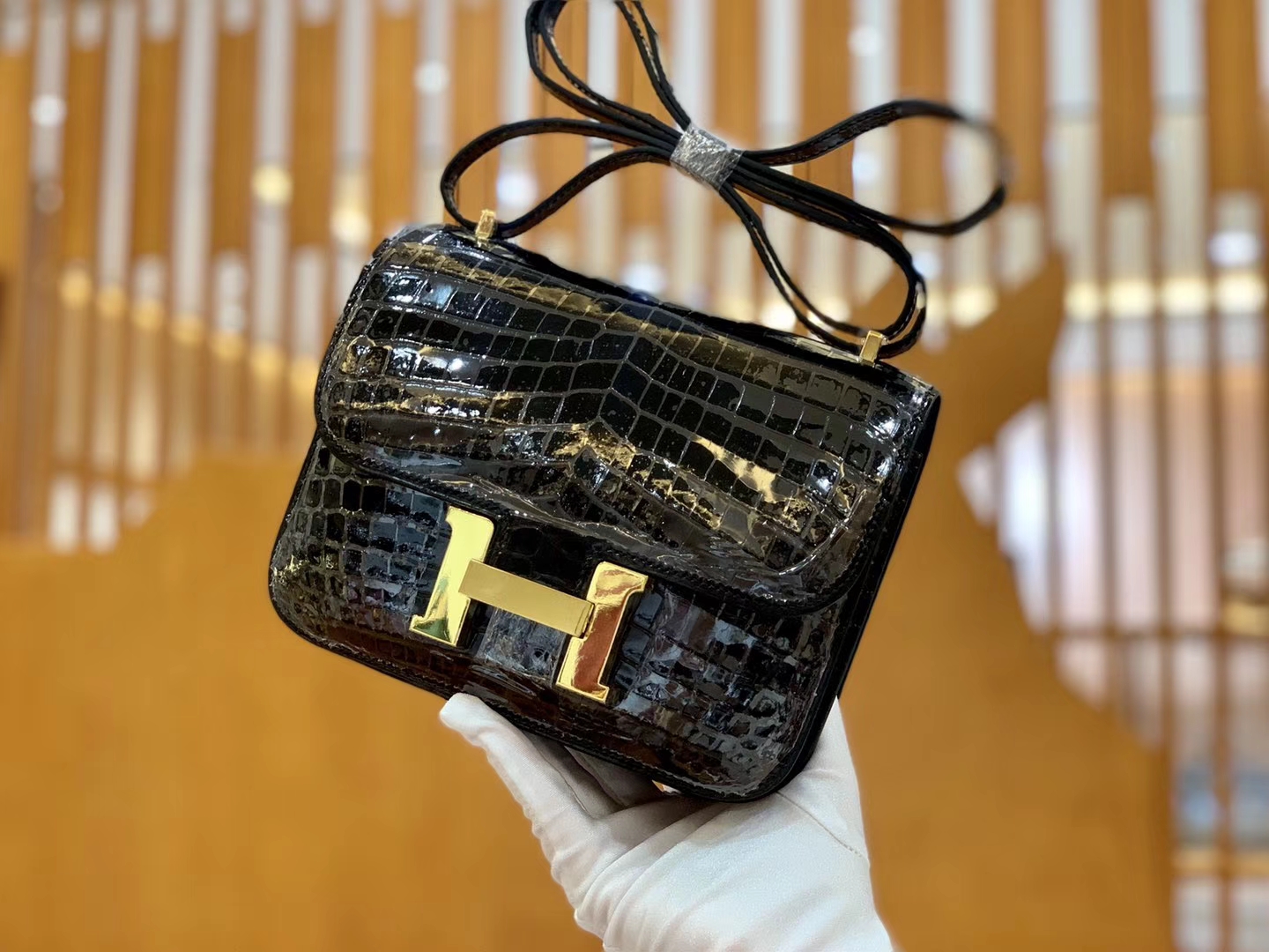 Hermès（爱马仕）Constance 空姐包 经典黑 一级 尼罗鳄 顶端级别 臻品级别 23cm