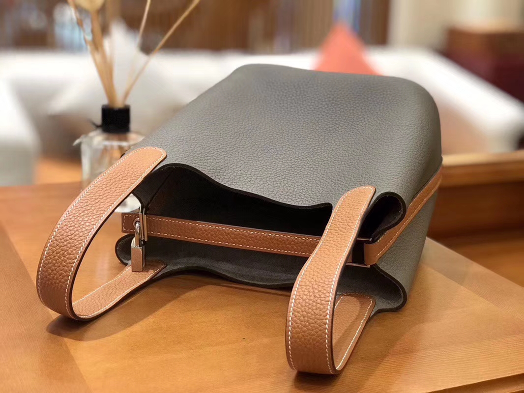 Hermès（爱马仕）Picotin菜蓝包 TC金棕拼大象灰 18cm 22cm