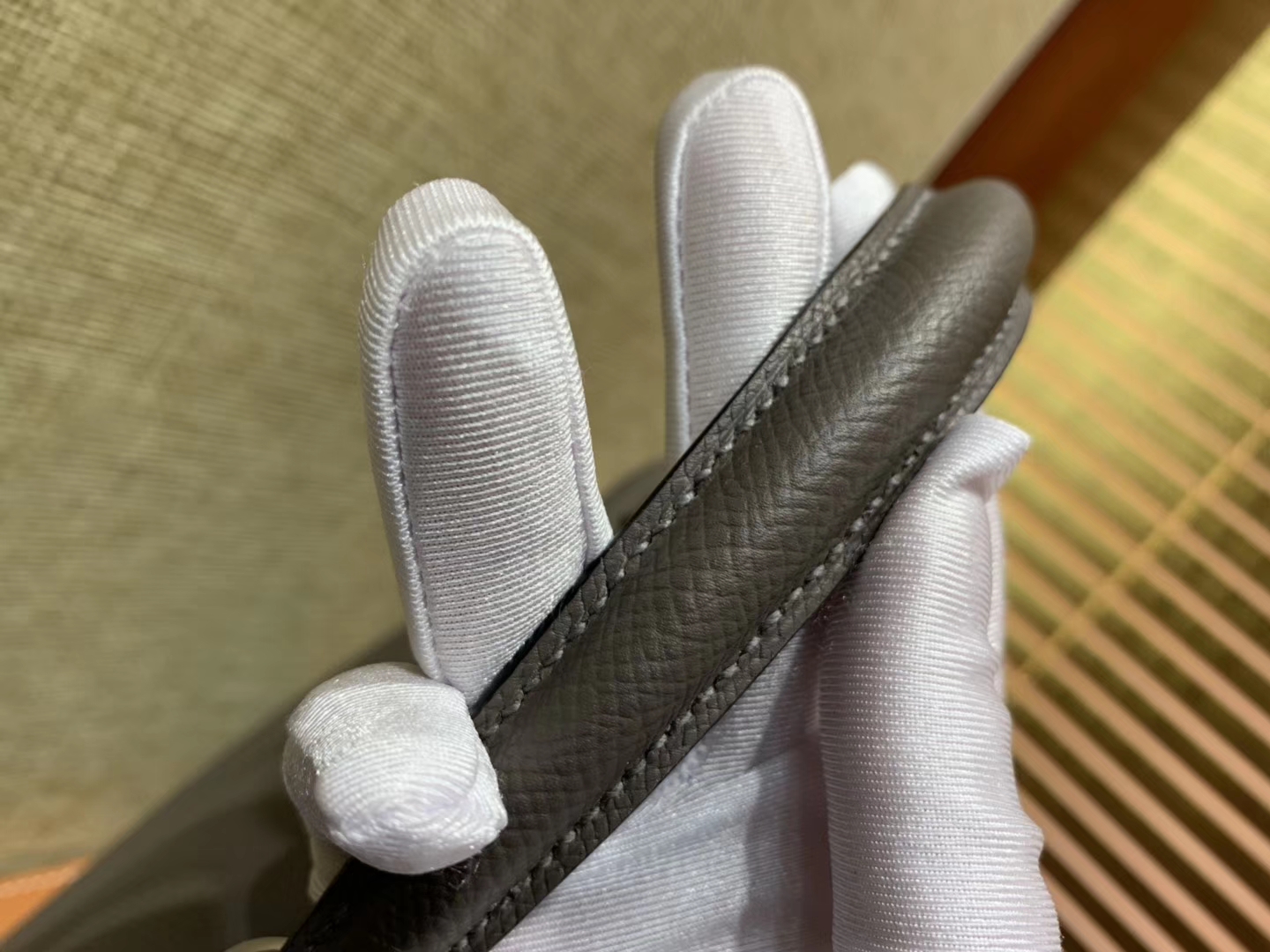 Hermès（爱马仕）Kelly 凯莉包 锡器灰 德国进口 Epsom 掌纹牛皮 全手缝蜡线 银扣 28cm
