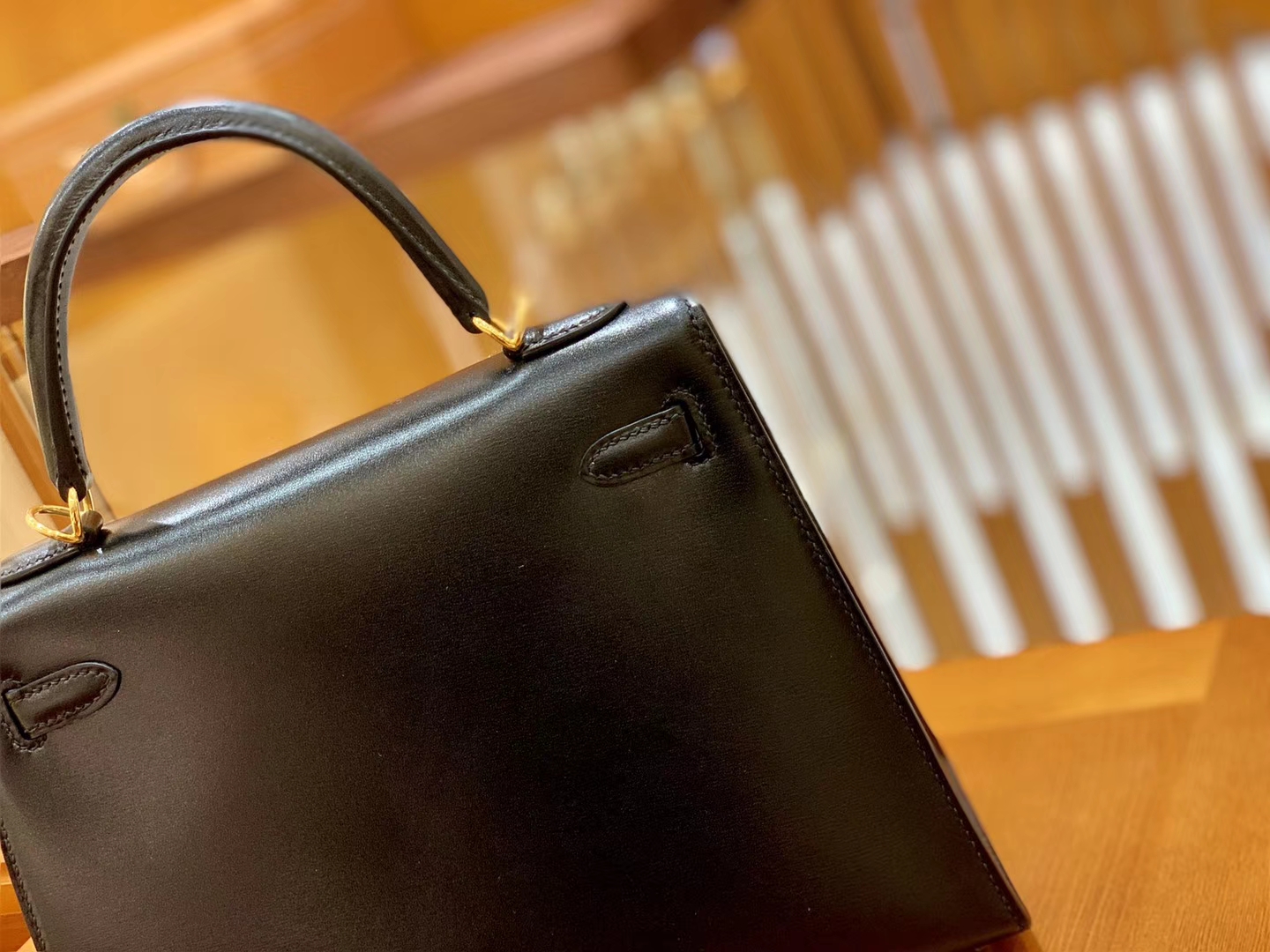 Hermès（爱马仕）Kelly 25cm 经典黑 银扣 BOX猫爪纹牛皮 全手工缝制 臻品工序