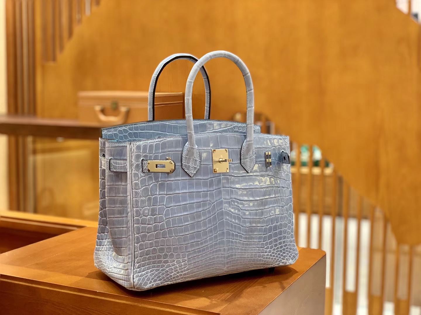 Hermès（爱马仕）Birkin 30cm 北方蓝 银扣 一级皮 尼罗鳄鱼皮 臻品级别