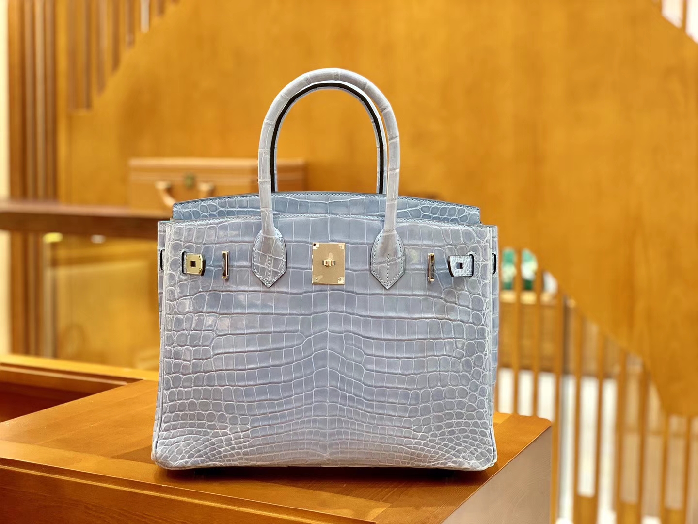 Hermès（爱马仕）Birkin 30cm 北方蓝 银扣 一级皮 尼罗鳄鱼皮 臻品级别