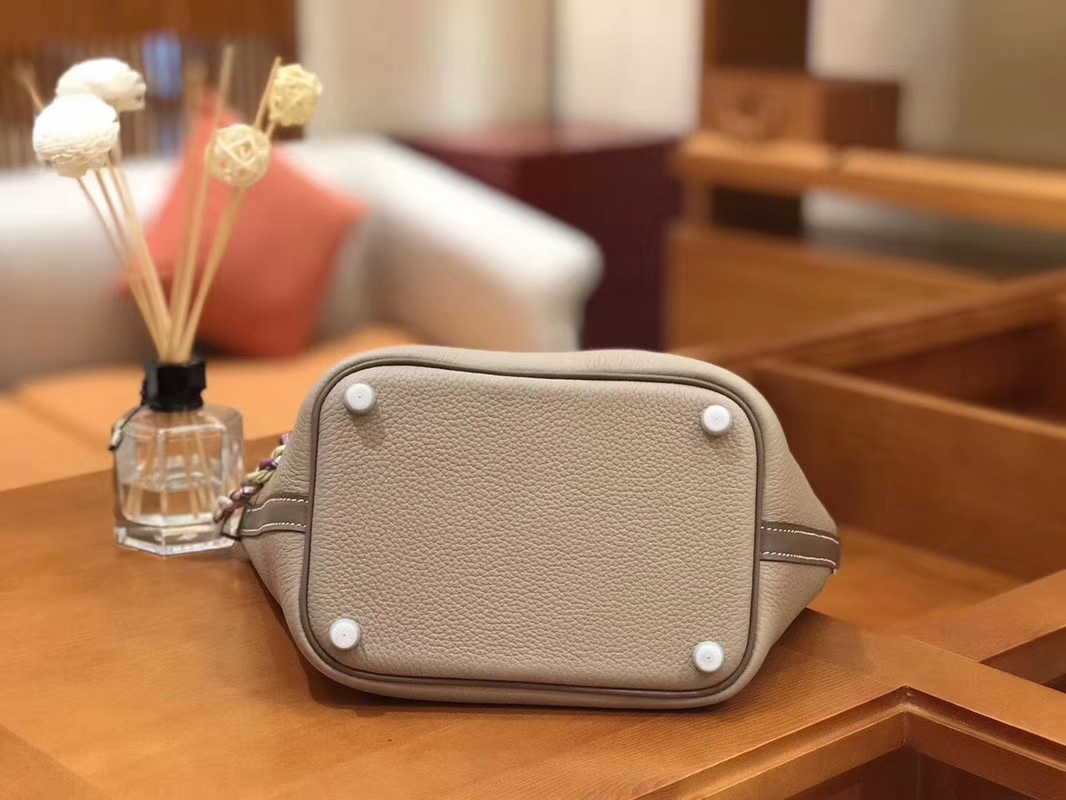 Hermès（爱马仕）Picotin 菜篮包 swift大象灰Q粉拼TC斑鸠灰 18cm
