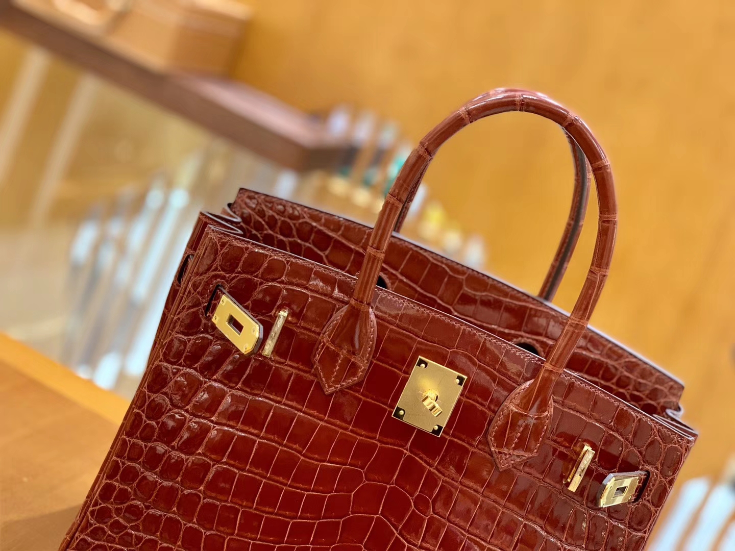 Hermès（爱马仕）Birkin 30cm 板栗棕 金扣 一级皮 尼罗鳄鱼皮 臻品级别
