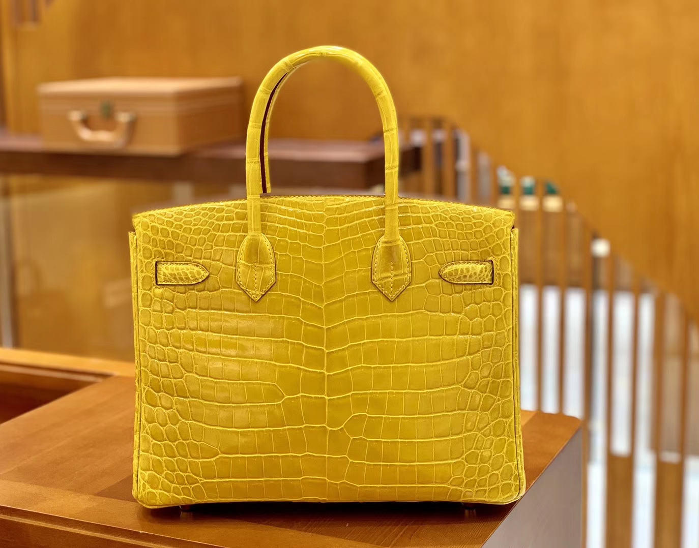 Hermès（爱马仕）Birkin 铂金包 琥珀黄 一级皮 尼罗鳄鱼皮 臻品级别 金扣 30cm
