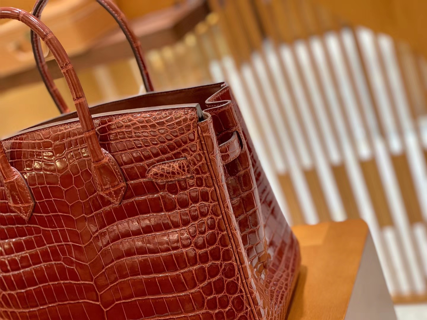 Hermès（爱马仕）Birkin 30cm 板栗棕 金扣 一级皮 尼罗鳄鱼皮 臻品级别