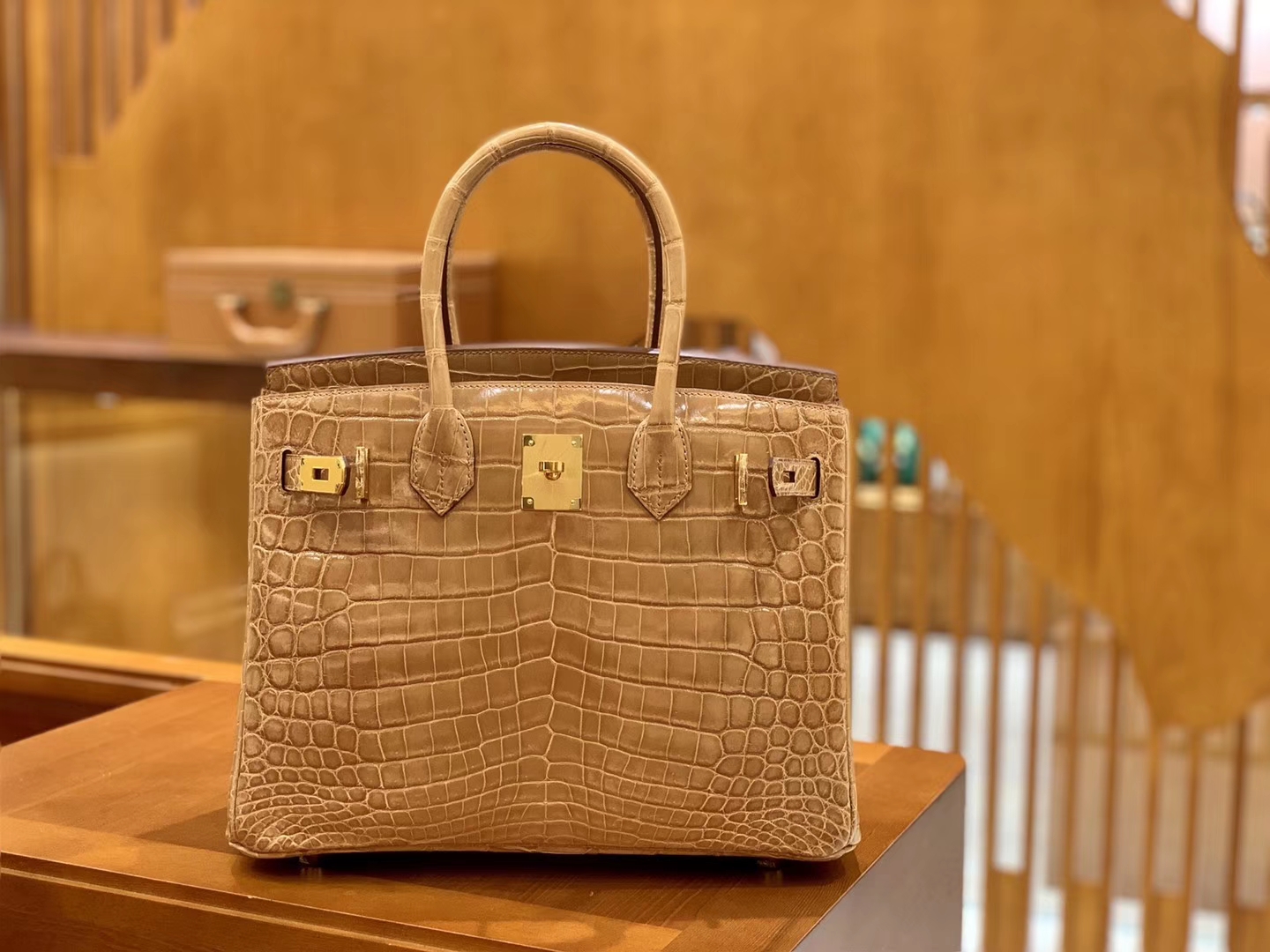 Hermès（爱马仕）Birkin 30cm 太妃金 金扣 一级皮 尼罗鳄鱼皮 臻品级别