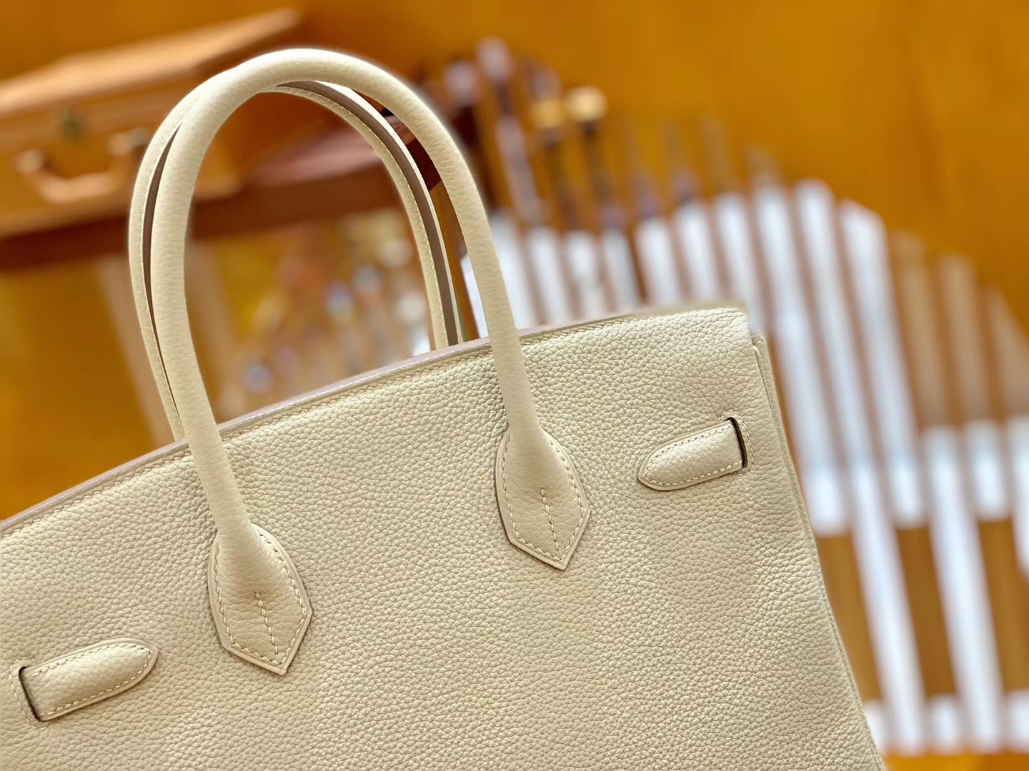 Hermès（爱马仕）Birkin 30cm 奶昔白 银扣 德国进口togo 牛皮 全手工缝制