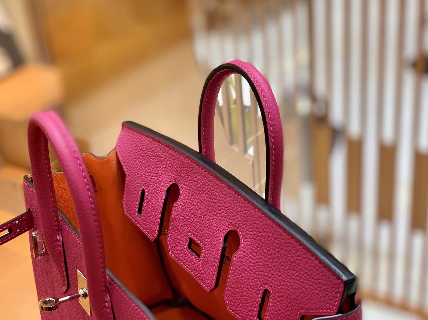 Hermès（爱马仕）Birkin 25cm 拼色 Togo 德国进口小牛皮 全手工缝制