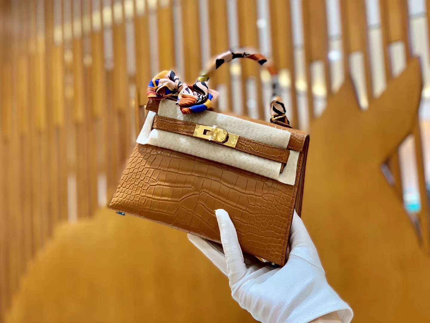 Hermès（爱马仕）Mini Kelly 美洲鳄鱼皮 哑光  臻品级别 19cm