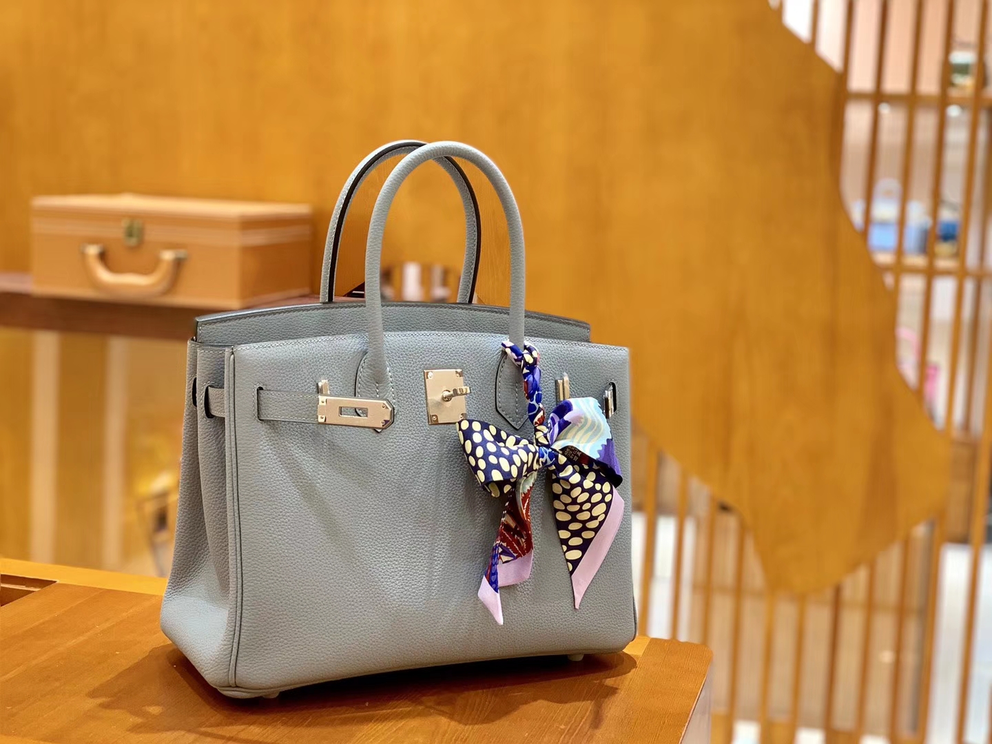 Hermès（爱马仕）Birkin 30cm 冰川蓝 银扣 德国进口togo 牛皮 全手工缝制