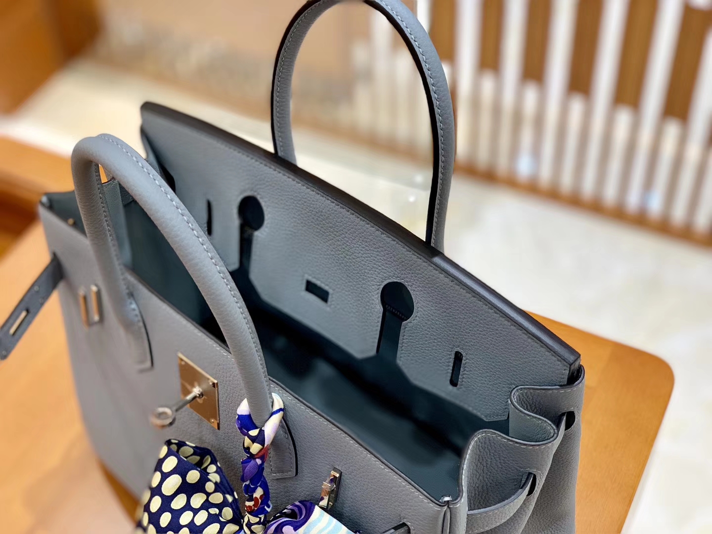 Hermès（爱马仕）Birkin 30cm 冰川蓝 银扣 德国进口togo 牛皮 全手工缝制