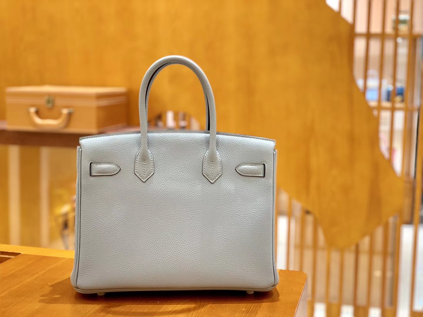 Hermès（爱马仕）Birkin 30cm 冰川蓝 银扣 德国进口togo 牛皮 全手工缝制