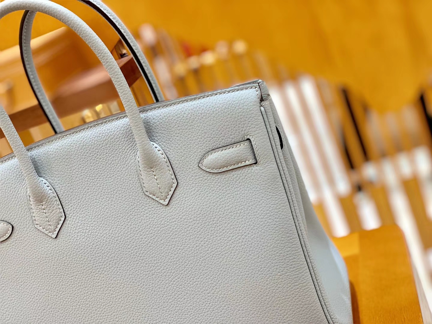 Hermès（爱马仕）Birkin 30cm 冰川蓝 银扣 德国进口togo 牛皮 全手工缝制