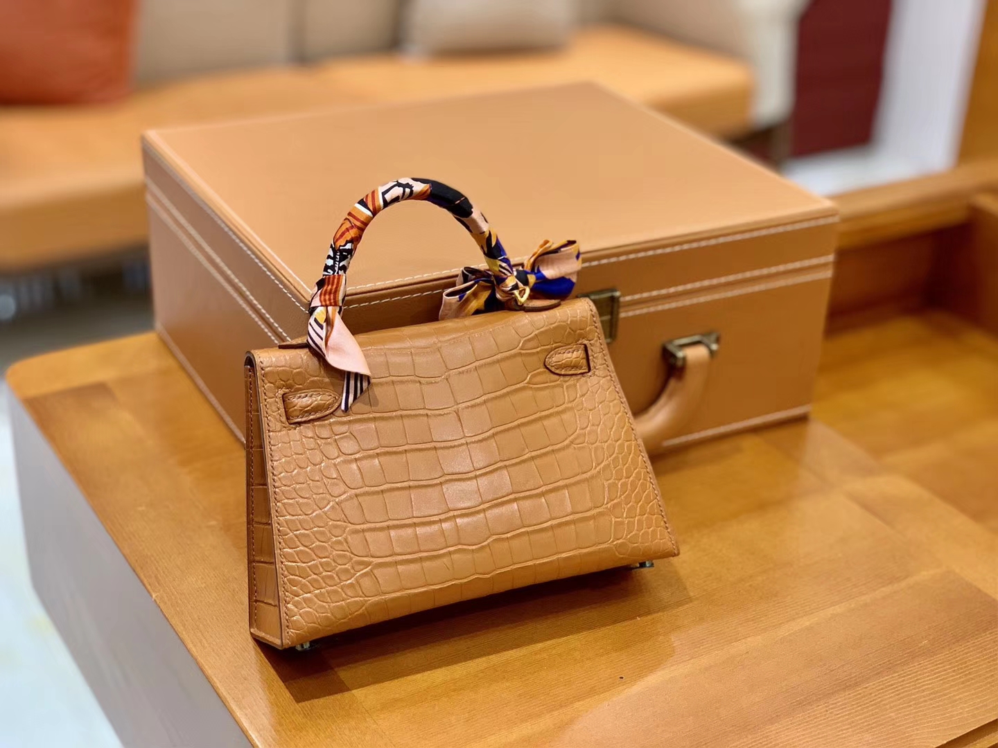 Hermès（爱马仕）Mini Kelly 美洲鳄鱼皮 哑光  臻品级别 19cm