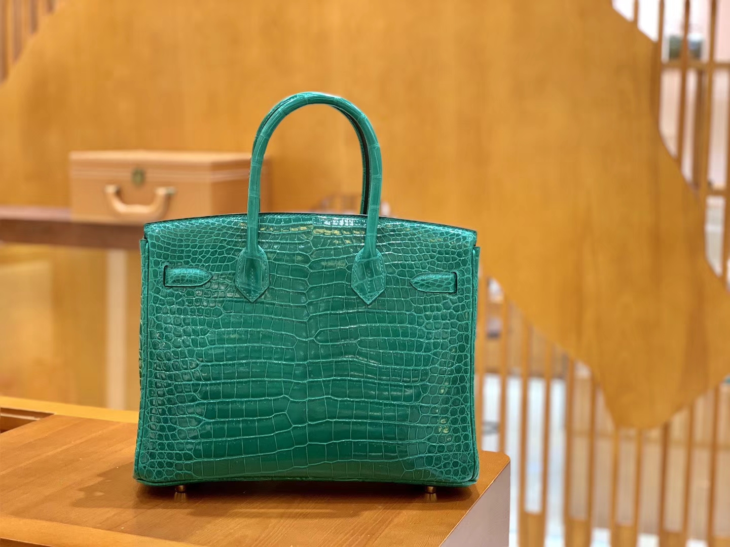 Hermès（爱马仕）Birkin 30 翡翠绿 金扣 湾鳄 一级皮