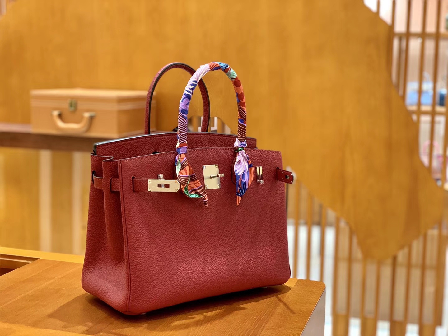 Hermès（爱马仕）Birkin 30cm 石榴红 金扣 Togo德国进口牛皮 全手工缝制