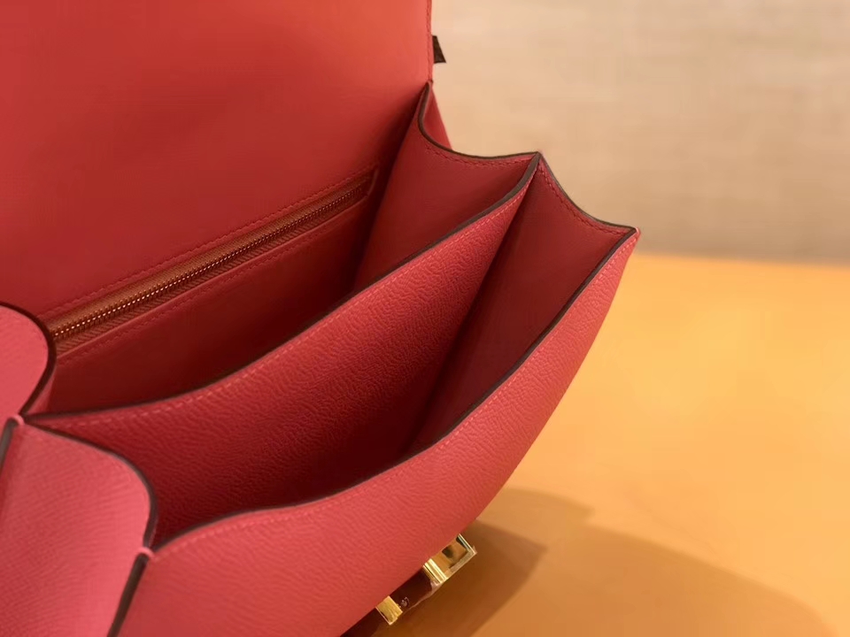 Hermès（爱马仕）康斯坦 Constance 空姐包 唇膏粉 德国进口牛皮 全手工缝制 金扣 24cm