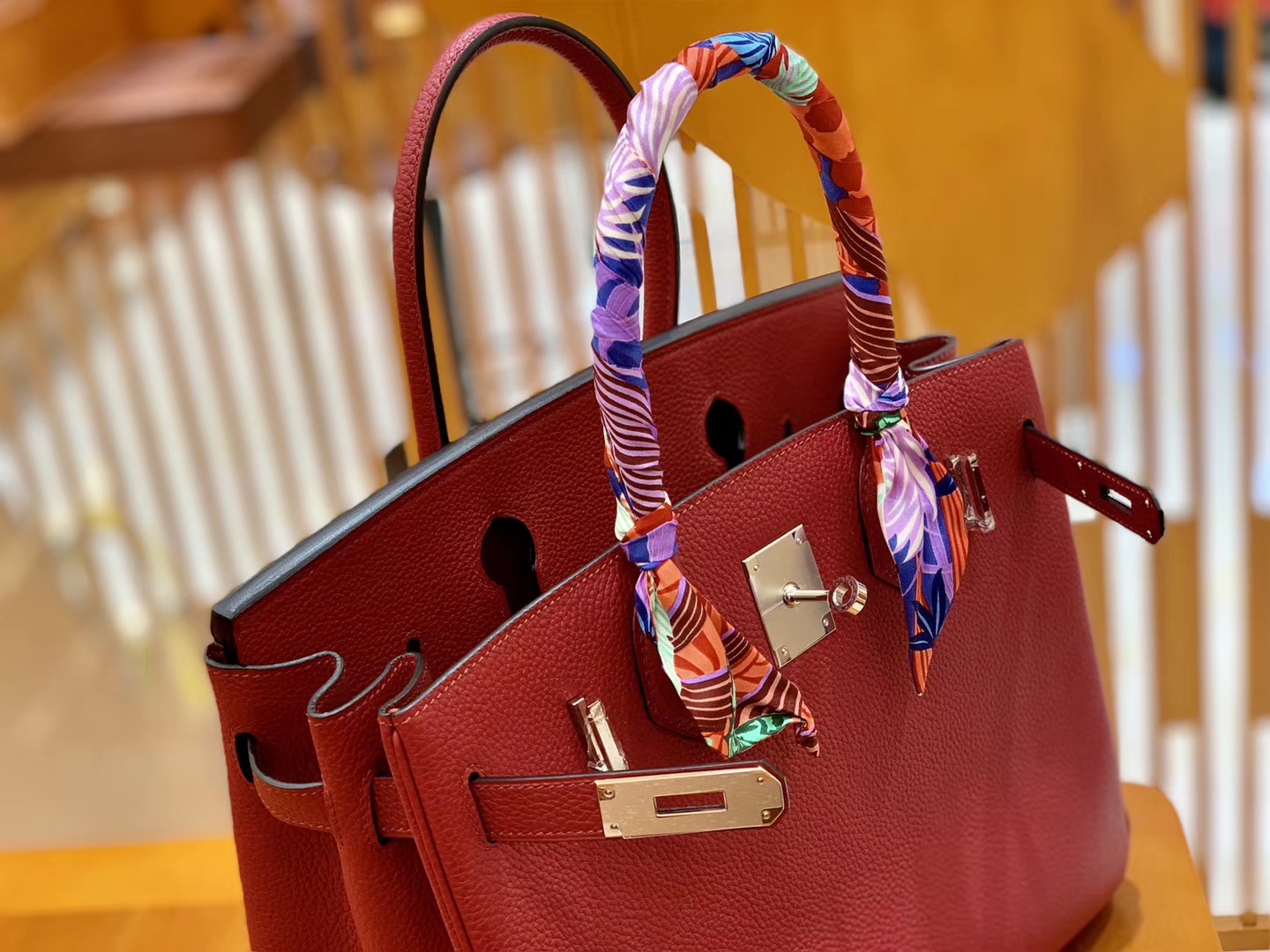 Hermès（爱马仕）Birkin 30cm 石榴红 金扣 Togo德国进口牛皮 全手工缝制