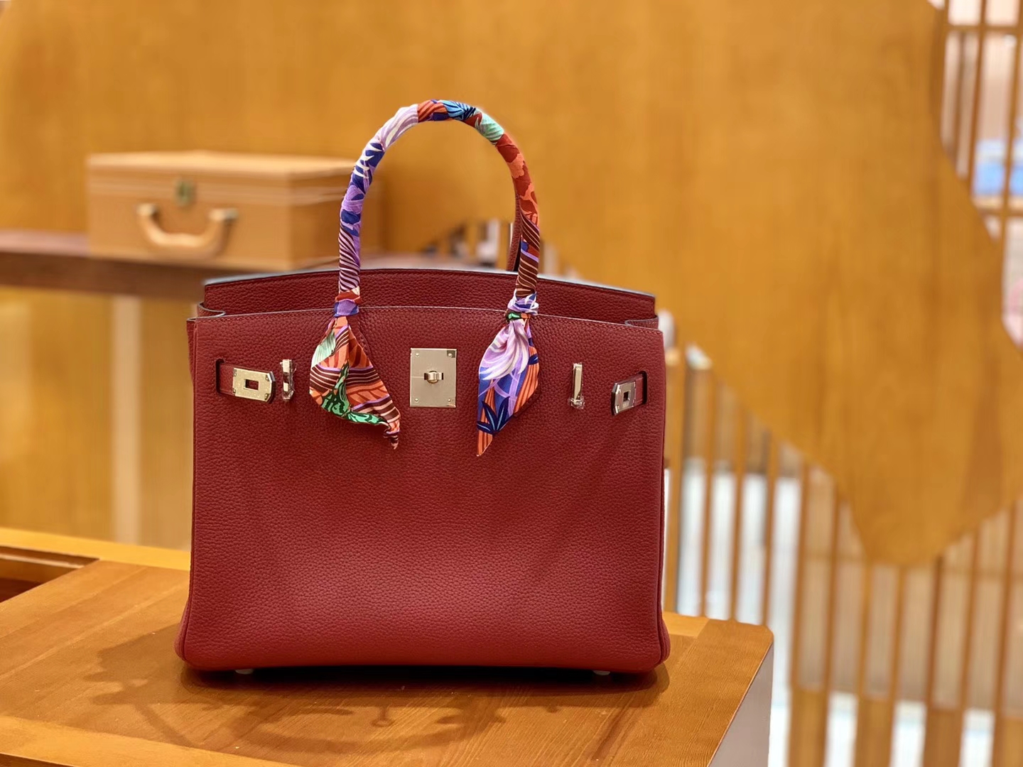 Hermès（爱马仕）Birkin 30cm 石榴红 金扣 Togo德国进口牛皮 全手工缝制