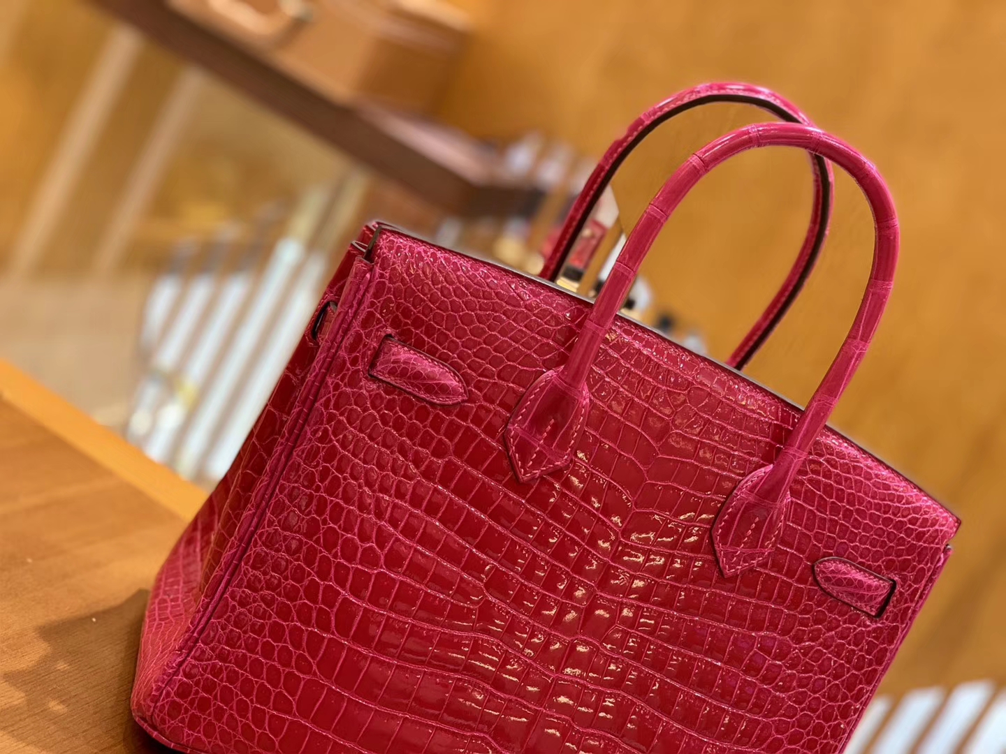 Hermès（爱马仕）Birkin 30 极致粉 金扣 湾鳄 一级皮 全手工缝制
