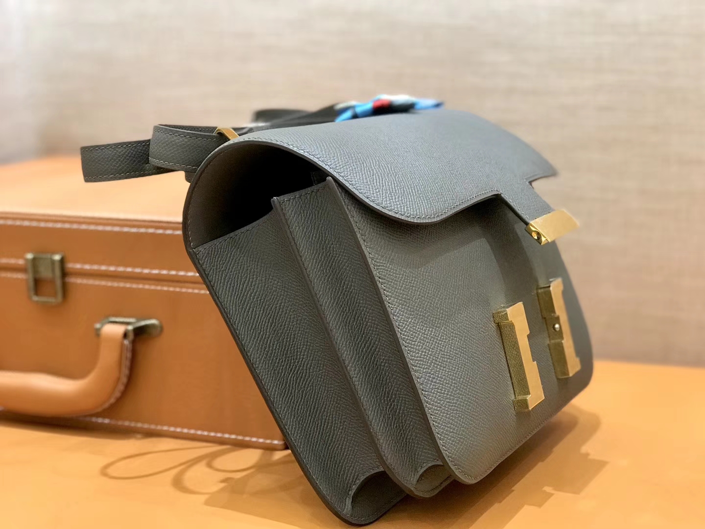 Hermès（爱马仕）康斯坦 Constance 空姐包 锡器灰 德国进口牛皮 全手工缝制 金扣 24cm