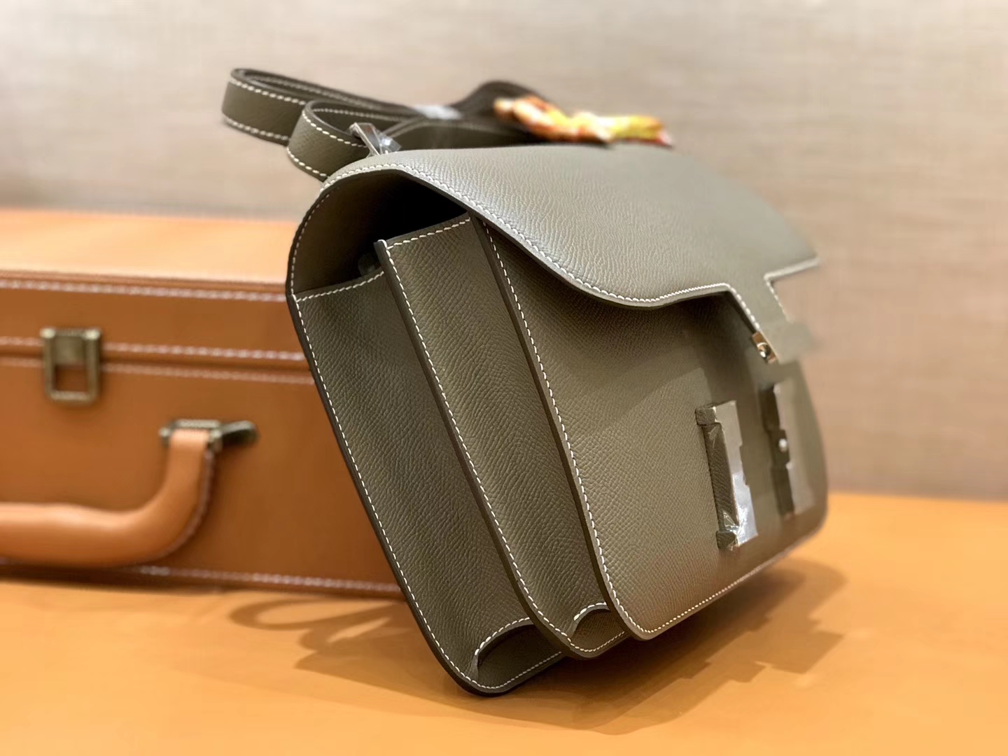 Hermès（爱马仕）康斯坦 Constance 空姐包 大象灰 德国进口牛皮 全手工缝制 银扣 24cm