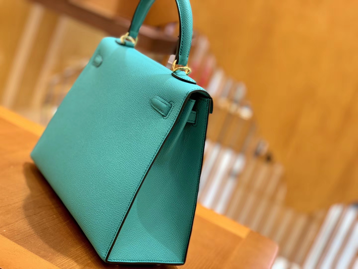 Hermès（爱马仕）Kelly 28cm 维罗纳绿 金扣 Epsom掌纹牛皮 全手工缝制 臻品级别