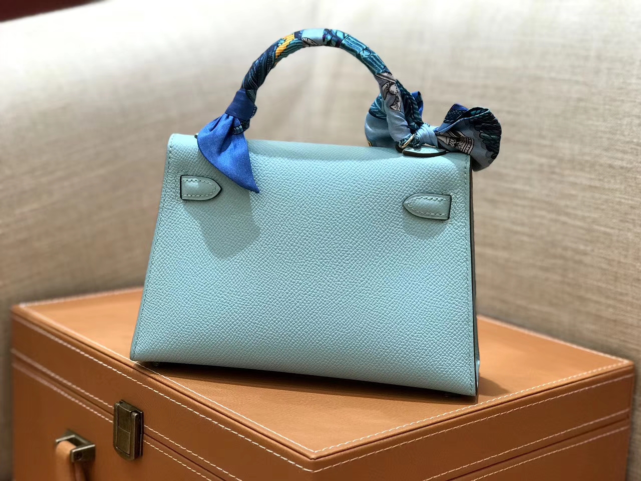 Hermès（爱马仕）mini Kelly 马卡龙 银扣 德国进口掌纹皮 全手工缝制