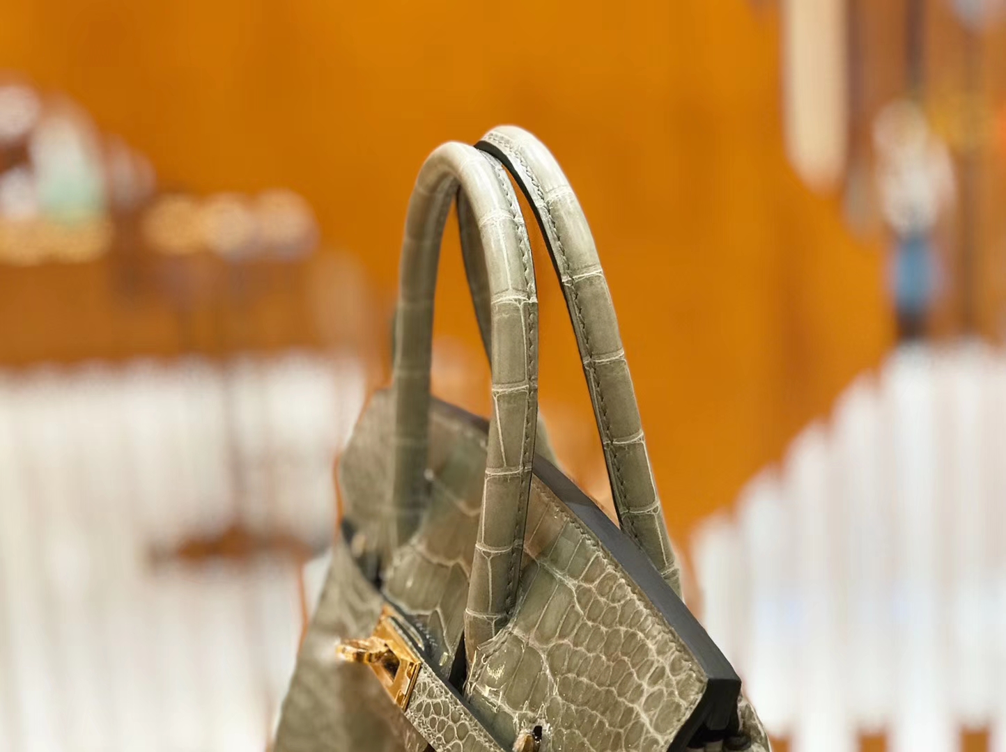 Hermès（爱马仕）Birkin 铂金包 斑鸠灰 美洲 方块印 25cm