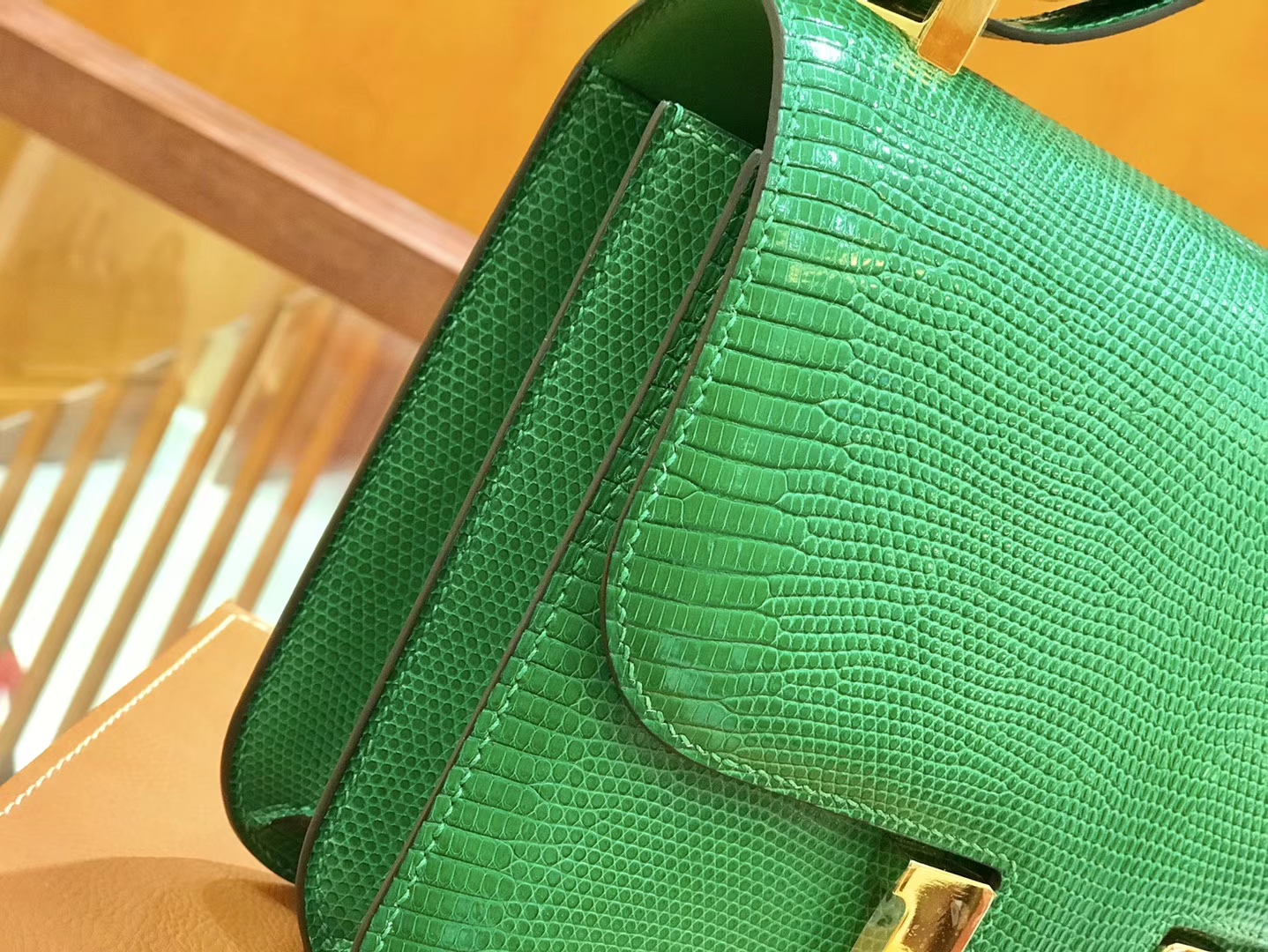 Hermès（爱马仕）Constance 空姐包 蜥蜴皮 仙人掌绿 24cm