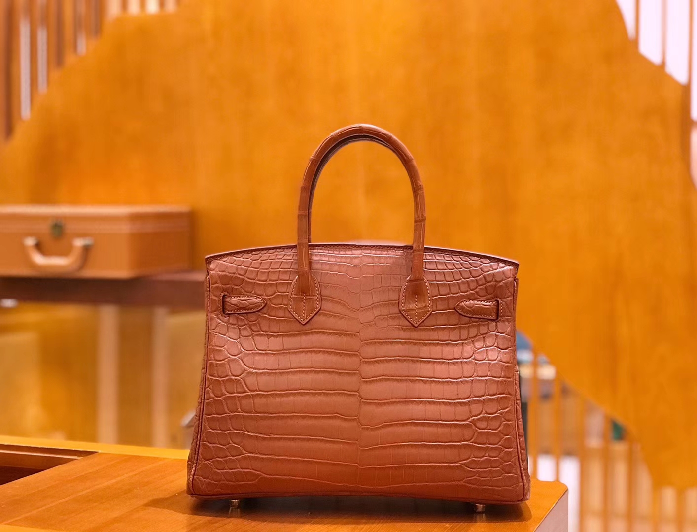 Hermès（爱马仕）Birkin 铂金包 尼罗鳄鱼皮 蜜糖棕 30cm