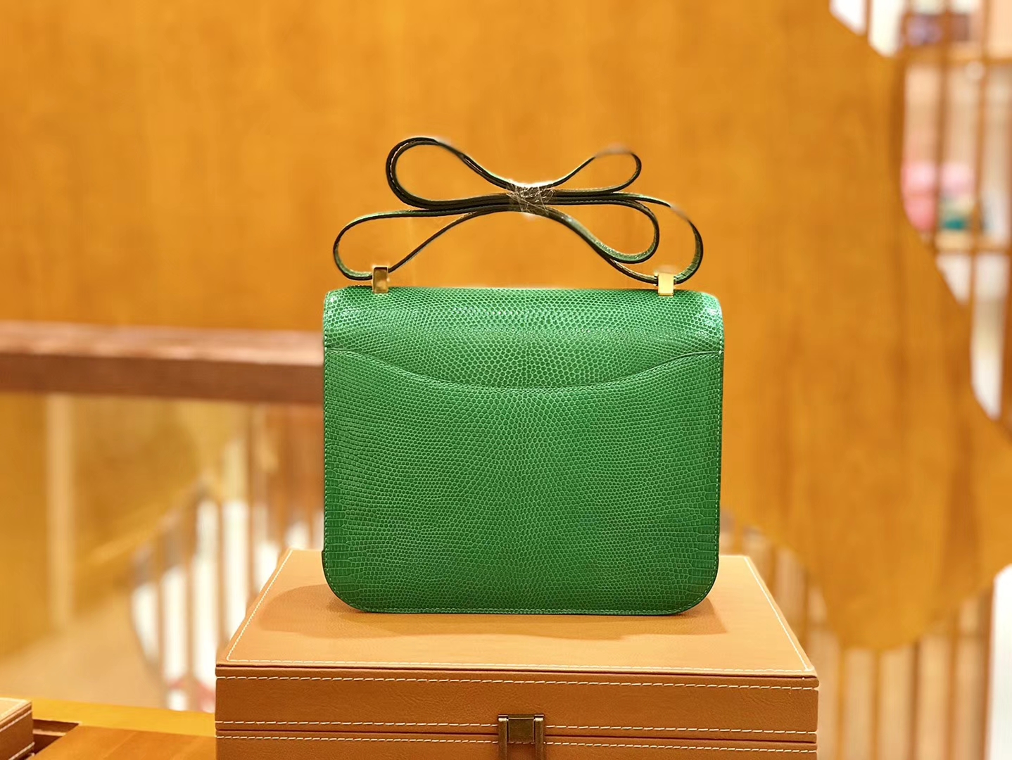 Hermès（爱马仕）Constance 空姐包 蜥蜴皮 仙人掌绿 24cm
