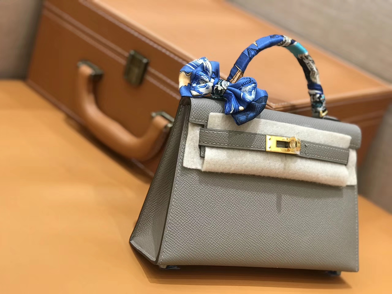 Hermès（爱马仕）mini Kelly 银河灰 金扣 德国进口掌纹皮 全手工缝制