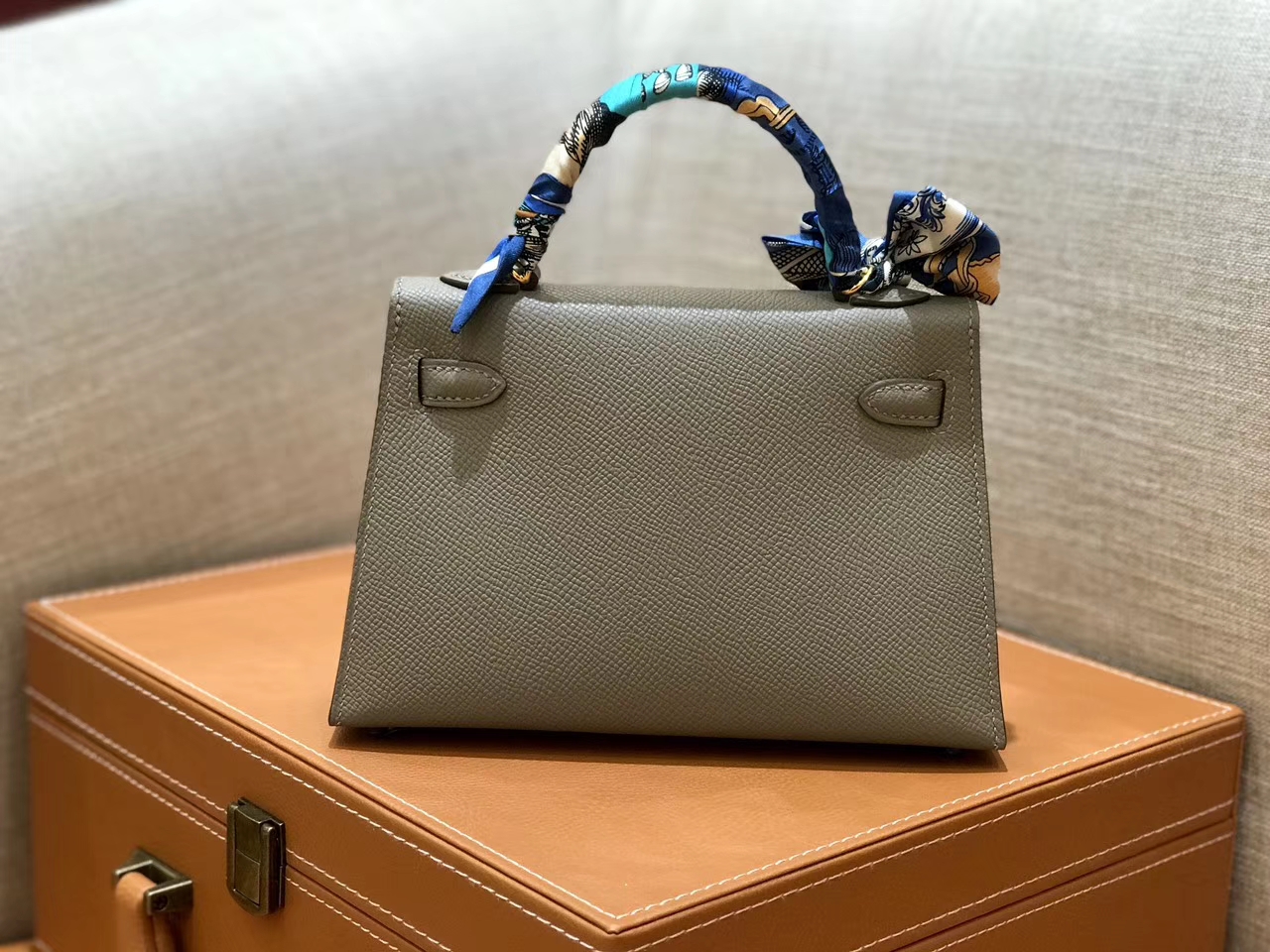 Hermès（爱马仕）mini Kelly 银河灰 金扣 德国进口掌纹皮 全手工缝制