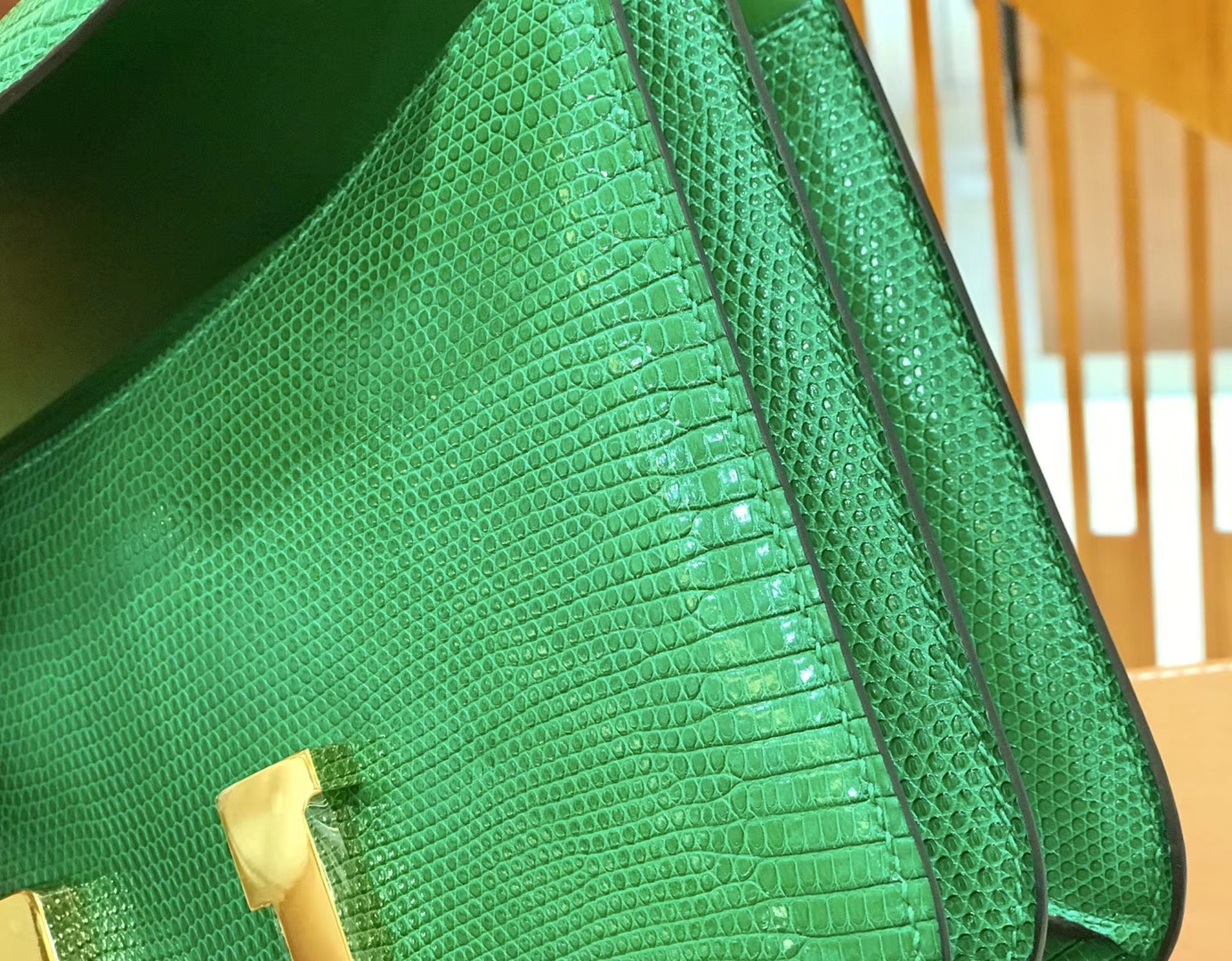 Hermès（爱马仕）Constance 空姐包 蜥蜴皮 仙人掌绿 24cm