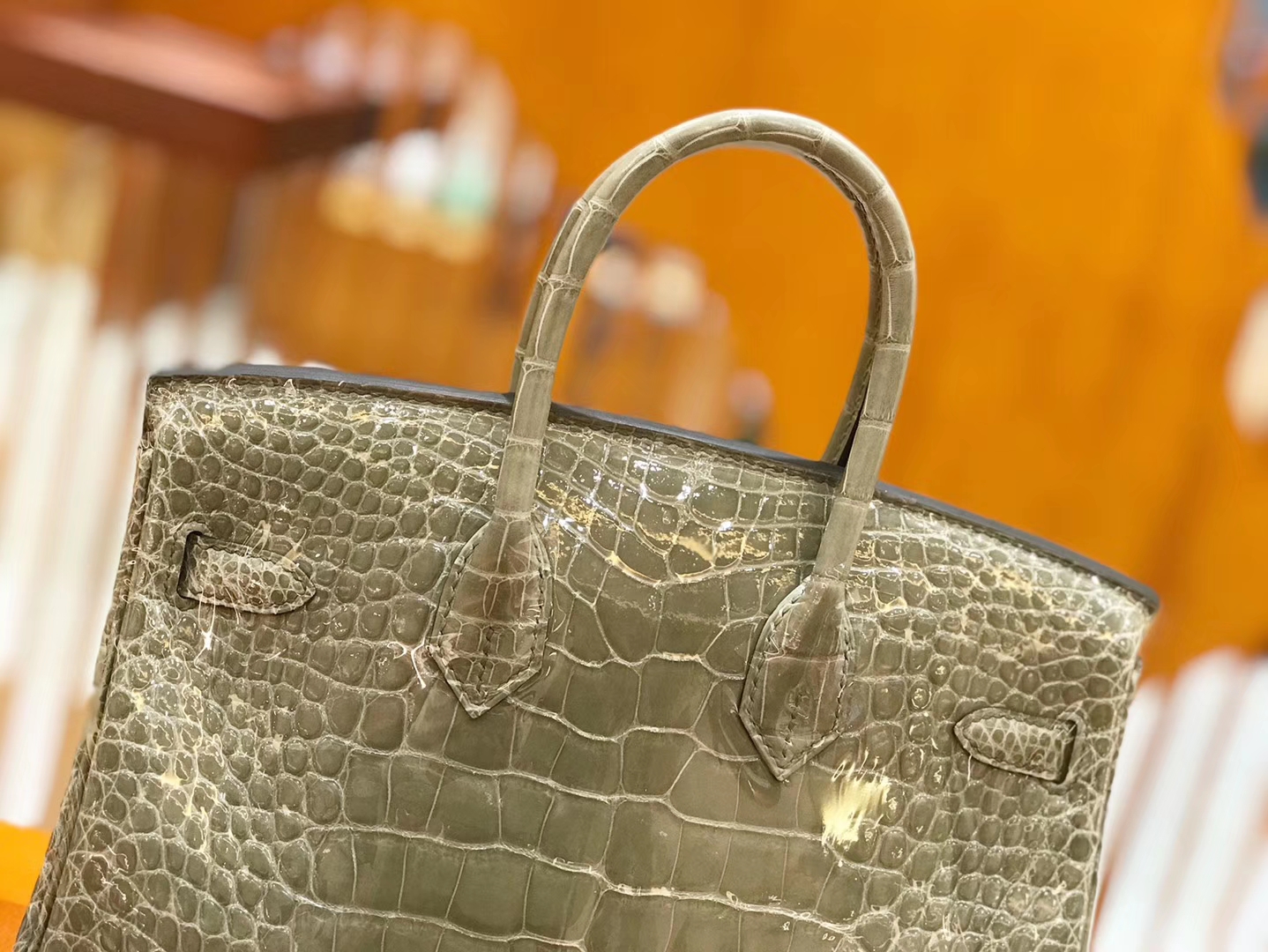 Hermès（爱马仕）Birkin 铂金包 斑鸠灰 美洲 方块印 25cm