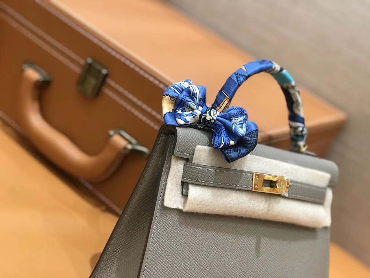 Hermès（爱马仕）mini Kelly 银河灰 金扣 德国进口掌纹皮 全手工缝制