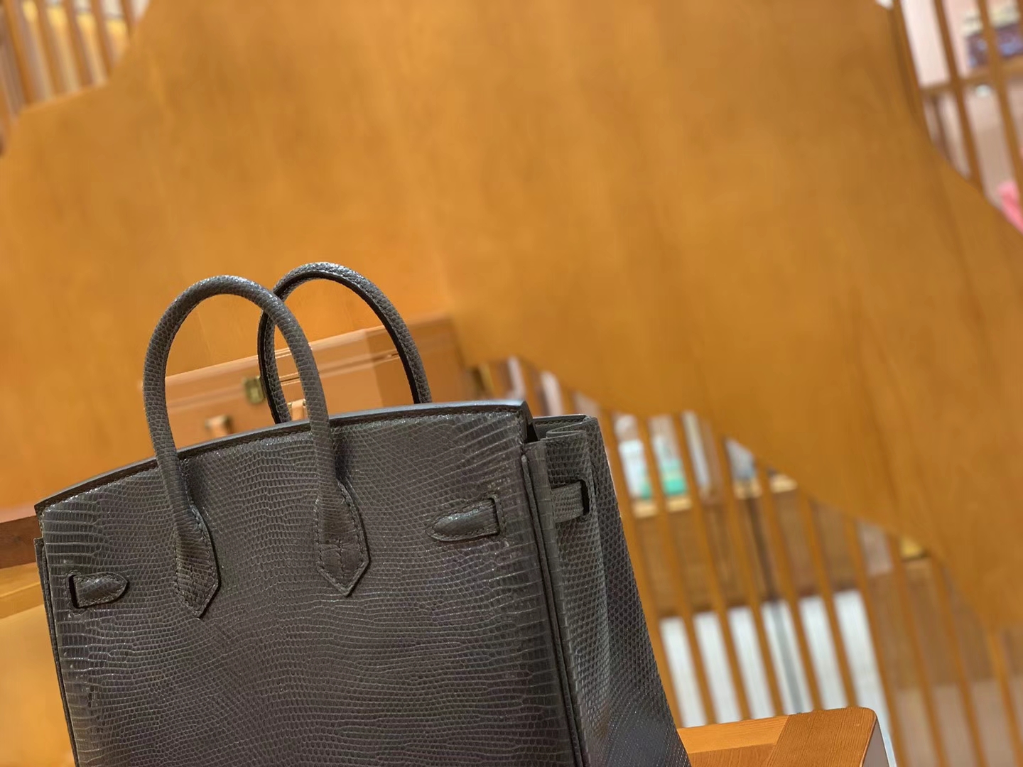 Hermès（爱马仕）Birkin 铂金包 锡器灰 蜥蜴皮 银扣 25cm