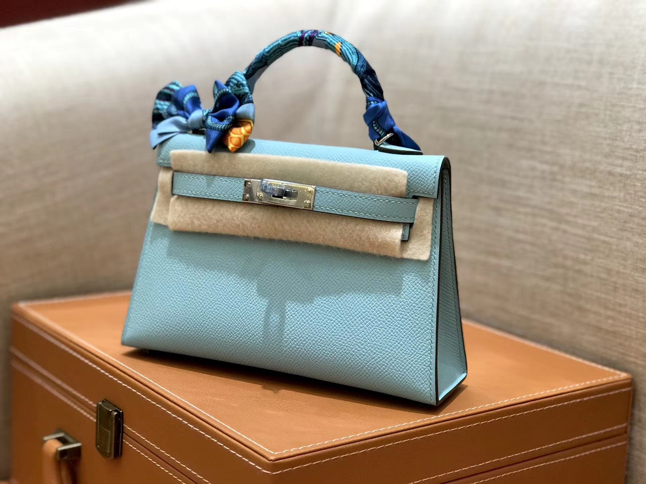 Hermès（爱马仕）mini Kelly 马卡龙 银扣 德国进口掌纹皮 全手工缝制