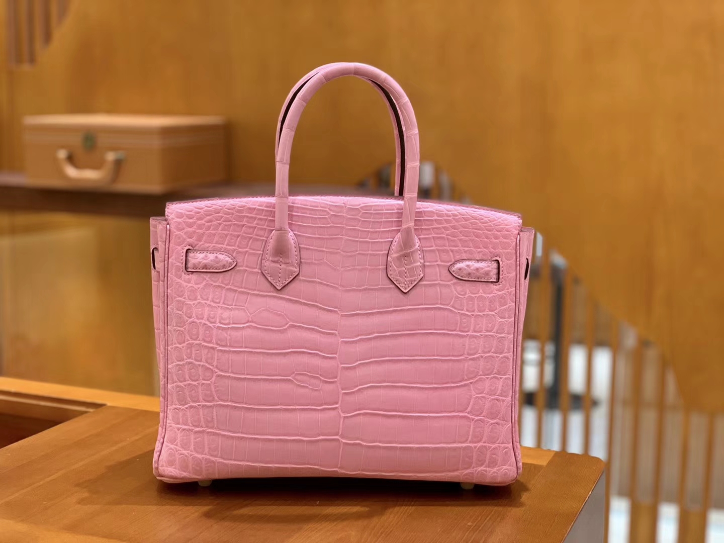 Hermès（爱马仕）Birkin 30cm 樱花粉 金扣 尼罗 两点 鳄鱼皮