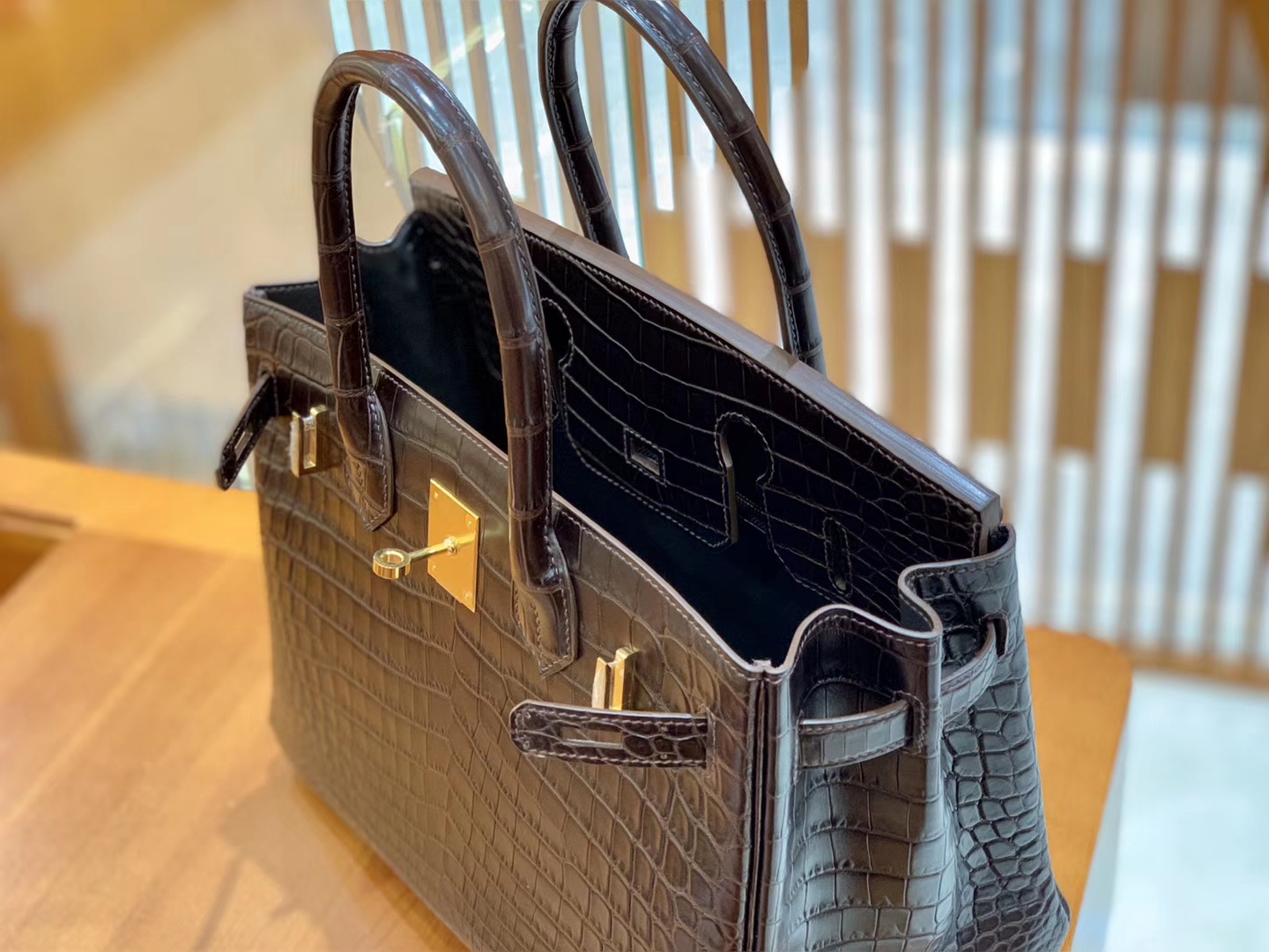 Hermès（爱马仕）Birkin 30cm 摩卡 金扣 尼罗 雾面 两点 鳄鱼皮 全手工