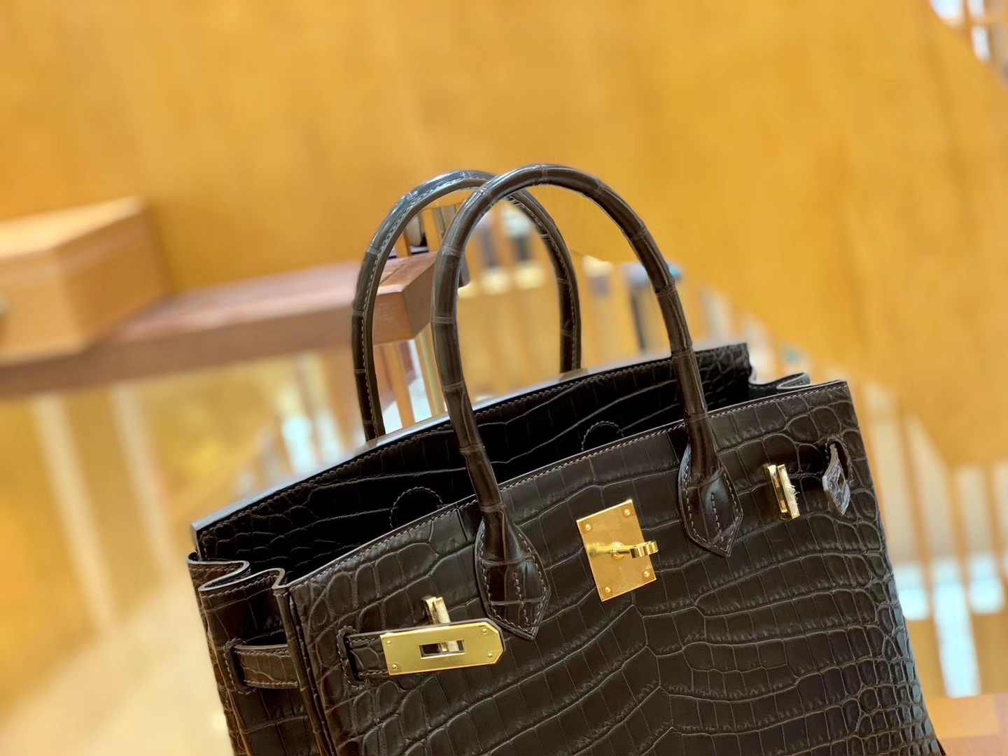 Hermès（爱马仕）Birkin 30cm 摩卡 金扣 尼罗 雾面 两点 鳄鱼皮 全手工